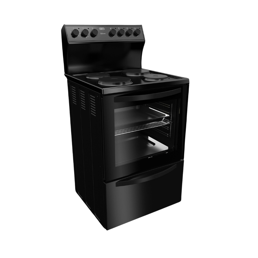 Defy 60cm 4 Plate Electric Stove Black DSS694 House of Carpets Bredasdorp